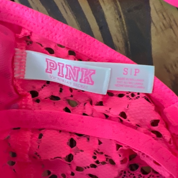 PINK VS hot pink padded bralette size small - Picture 3 of 3